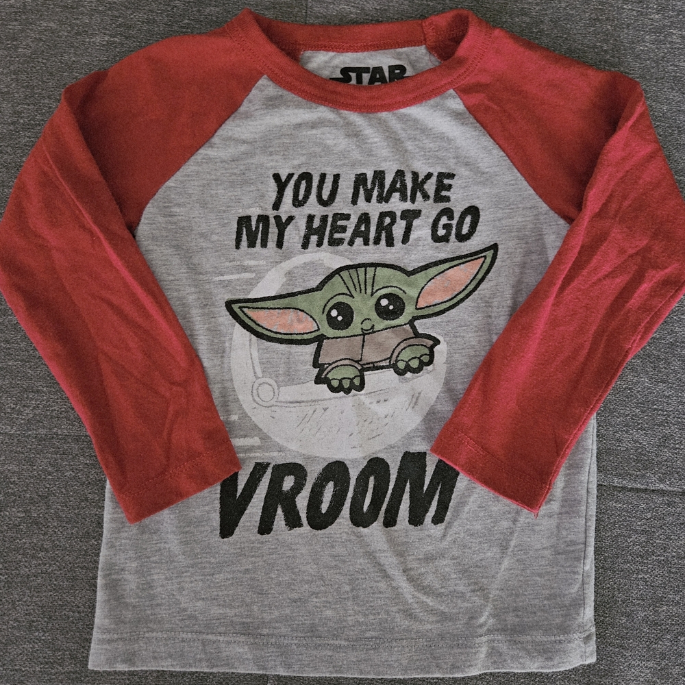 Star Wars Kids Red and Gray Long Sleeve Tee